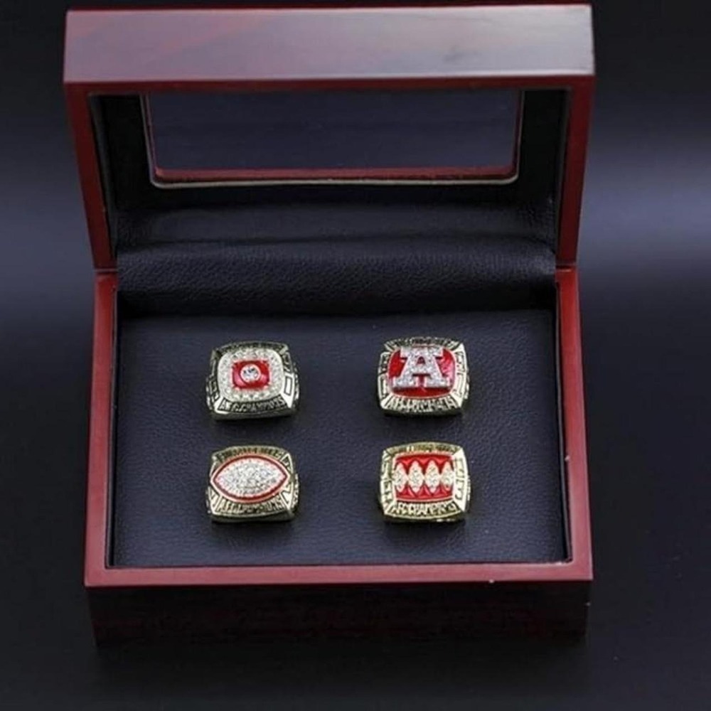 Buffalo 1990 1991 1992 1993 Bills four Championship Ring Set display collection